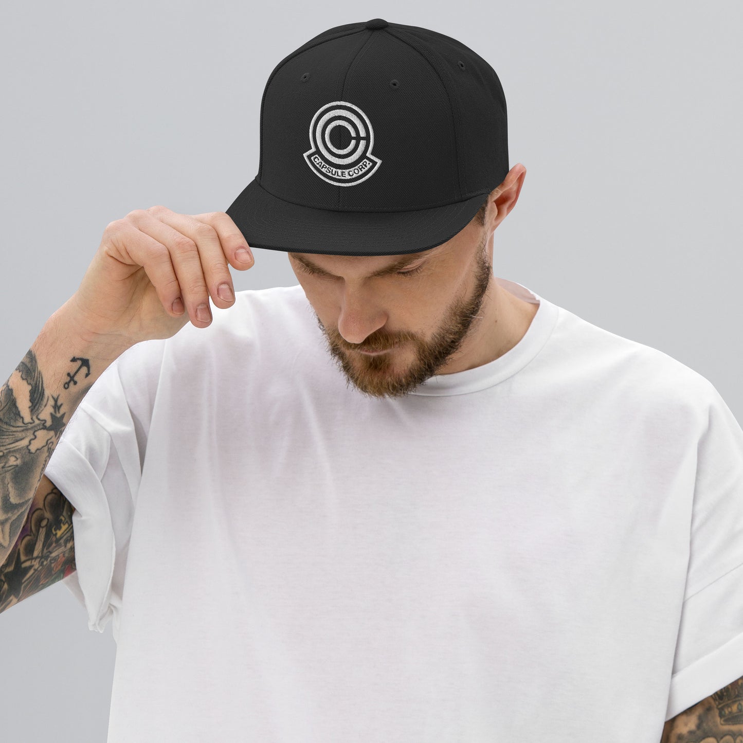 Capsule Snapback Hat (White Logo)