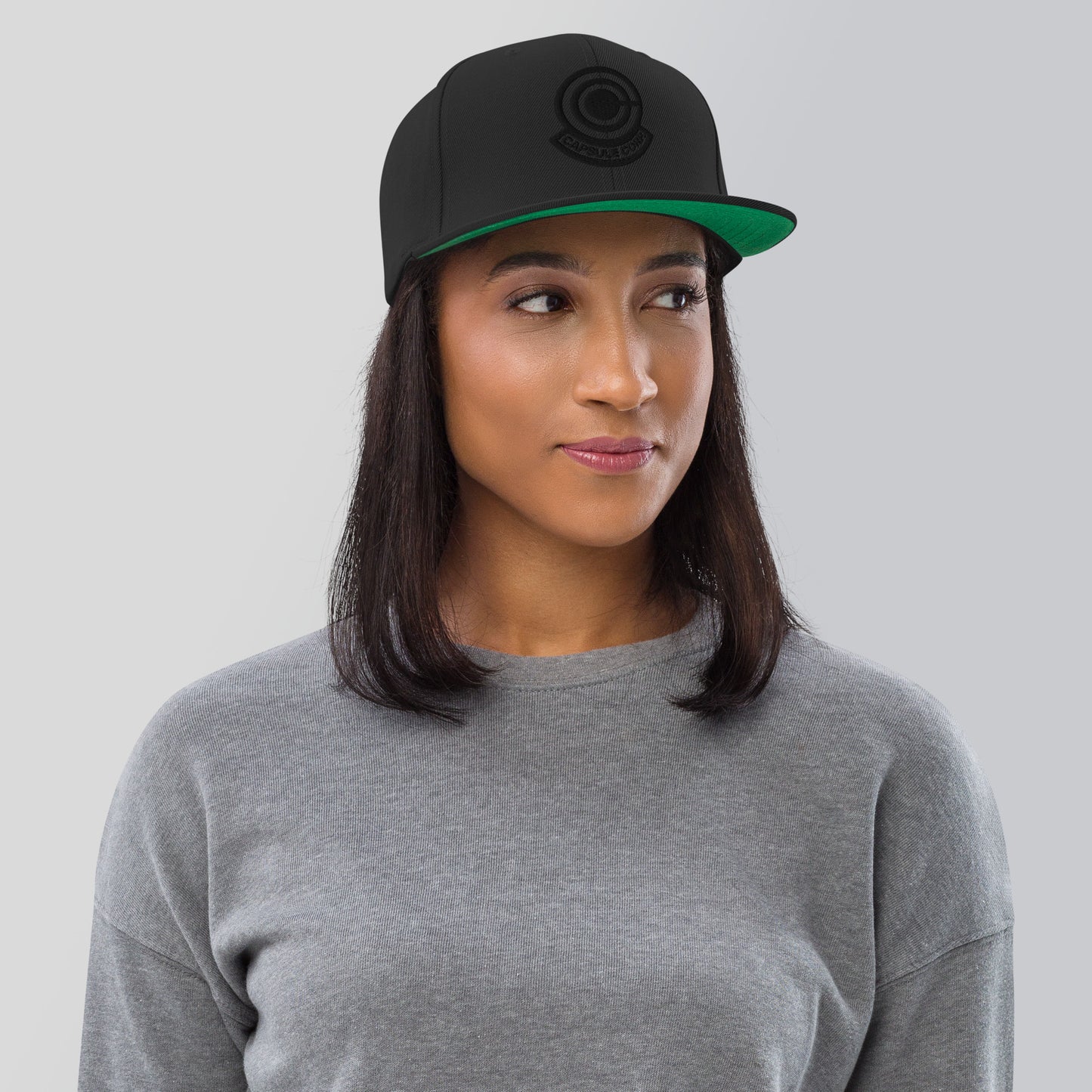 Capsule Snapback Hat (Black Logo)