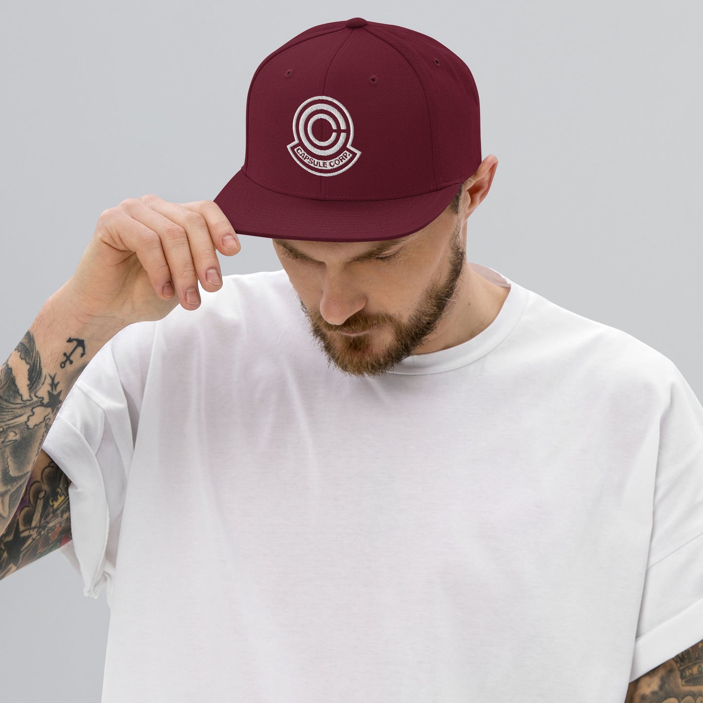 Capsule Snapback Hat (White Logo)