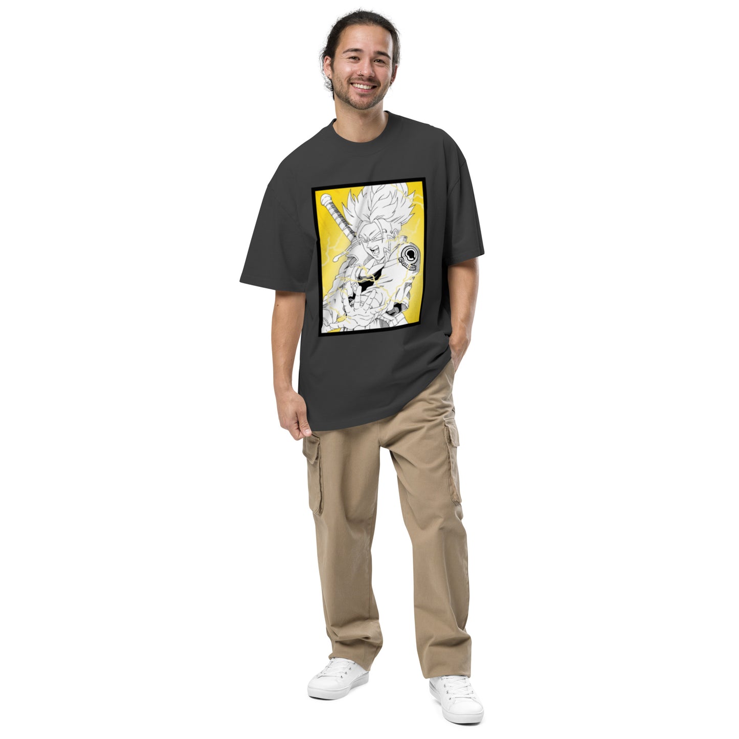 Burning Attack Oversized Faded Men's T-Shirt