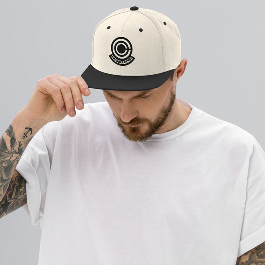 Capsule Snapback Hat (Black Logo)